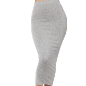 The Grey Basic Midi Skirt